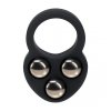 Liquid Silicone Triple Weighted Ball Cockring - Black